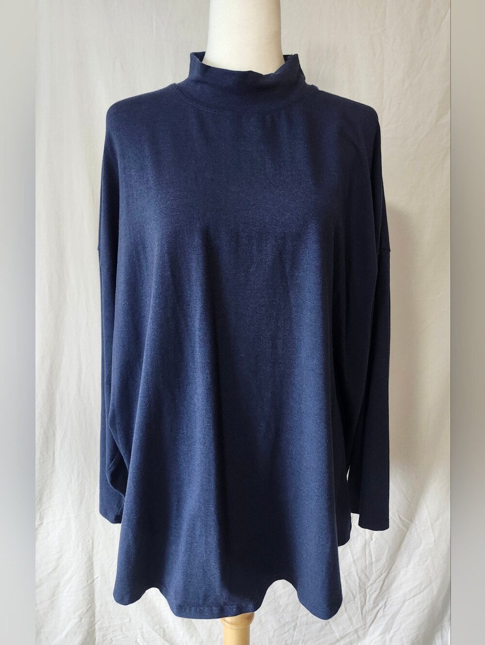 Blue Sky Navy Mock Neck Women's Sweater
